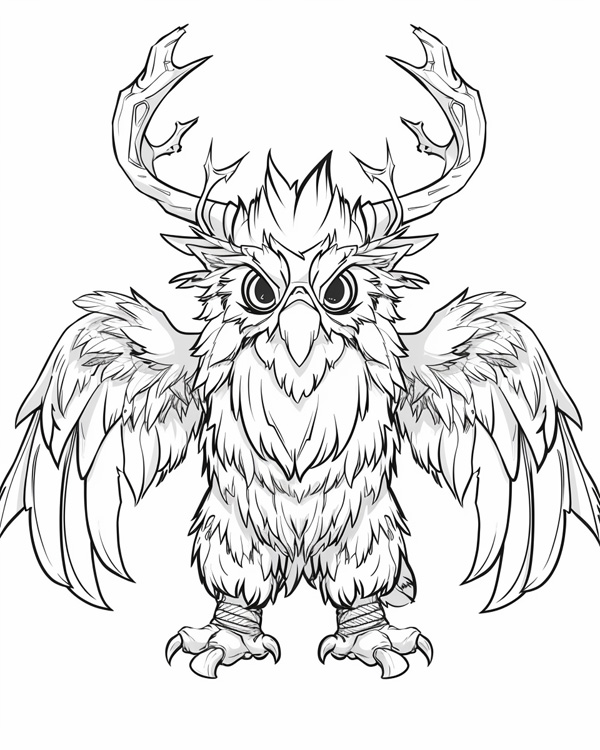 World of Warcraft druid moonkin form coloring page