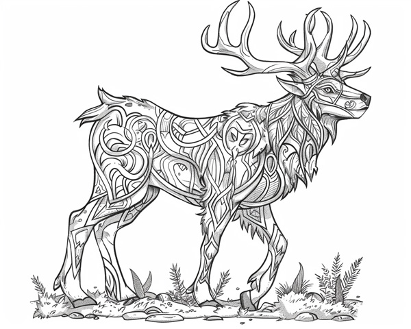 World of Warcraft druid stag form coloring page