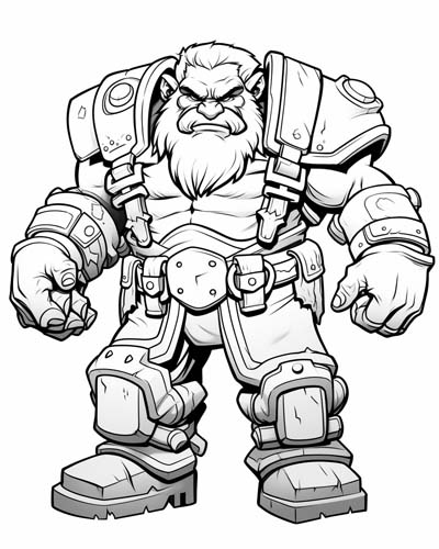 World of Warcraft dwarf coloring page