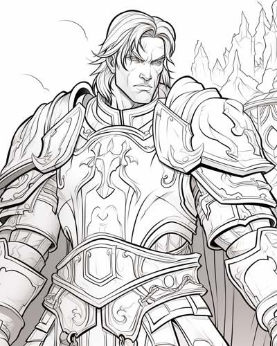 World of Warcraft human coloring page