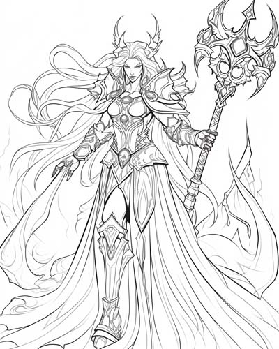 World of Warcraft human coloring page
