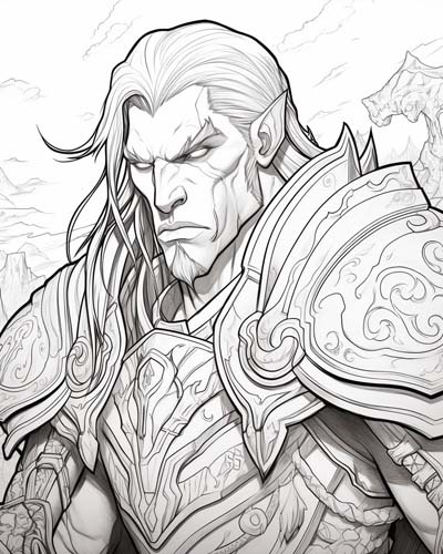 World of Warcraft night-elf coloring page