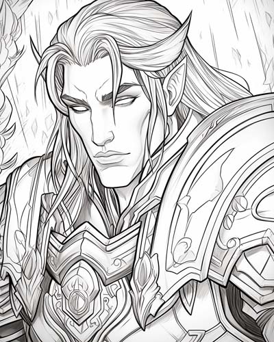 World of Warcraft night-elf coloring page
