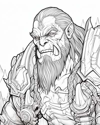 World of Warcraft orc coloring page