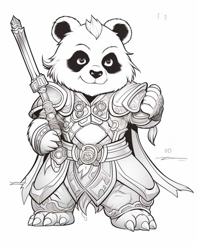 World of Warcraft pandaren coloring page