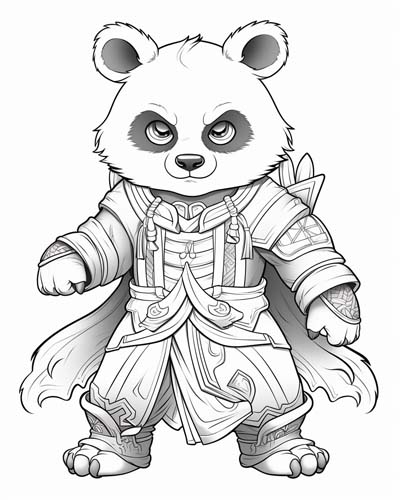 World of Warcraft pandaren coloring page