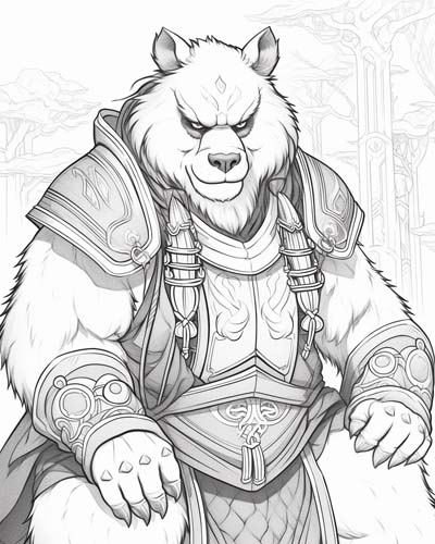 World of Warcraft pandaren coloring page