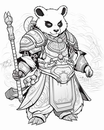 World of Warcraft pandaren coloring page