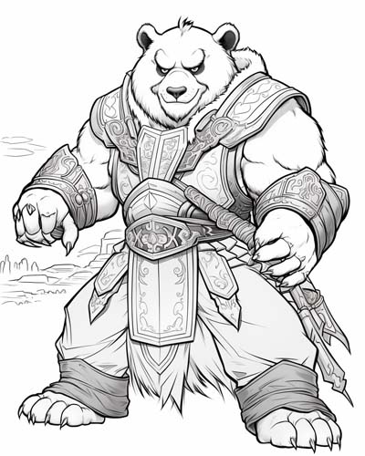World of Warcraft pandaren coloring page
