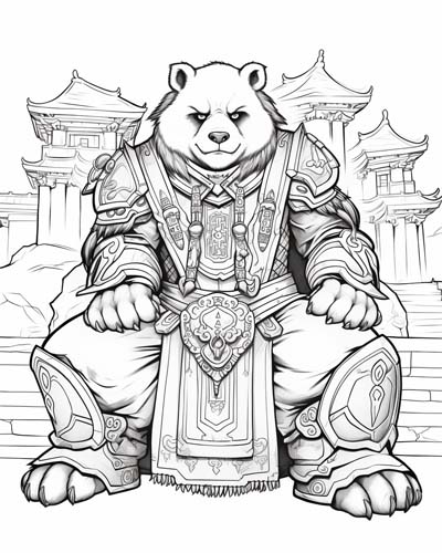 World of Warcraft pandaren coloring page