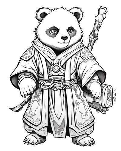 World of Warcraft pandaren coloring page