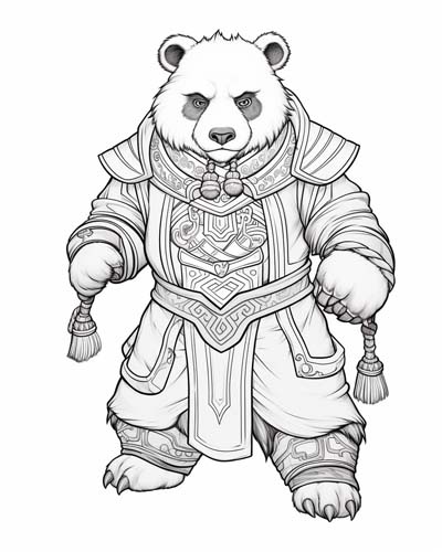World of Warcraft pandaren coloring page