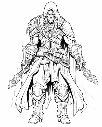 World of Warcraft rogue coloring page