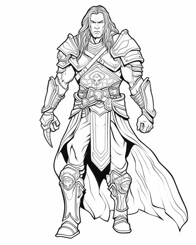 World of Warcraft rogue coloring page