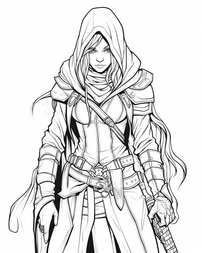 World of Warcraft rogue coloring page