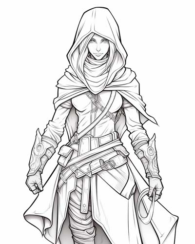 World of Warcraft rogue coloring page