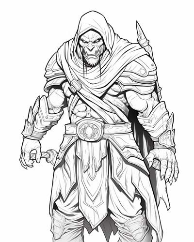 World of Warcraft rogue coloring page
