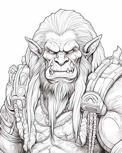 World of Warcraft shaman coloring page