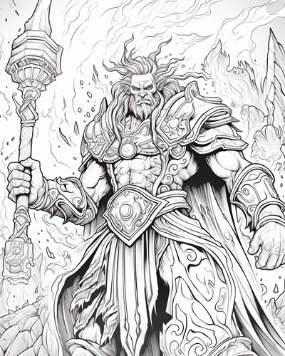 World of Warcraft shaman coloring page