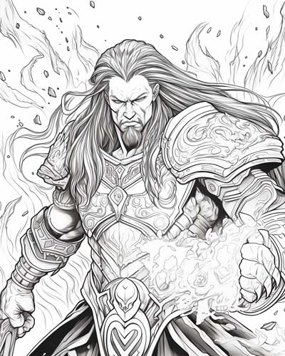 World of Warcraft shaman coloring page