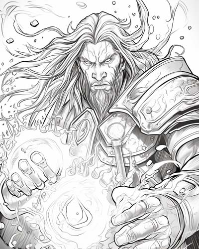 World of Warcraft shaman coloring page