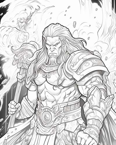 World of Warcraft shaman coloring page