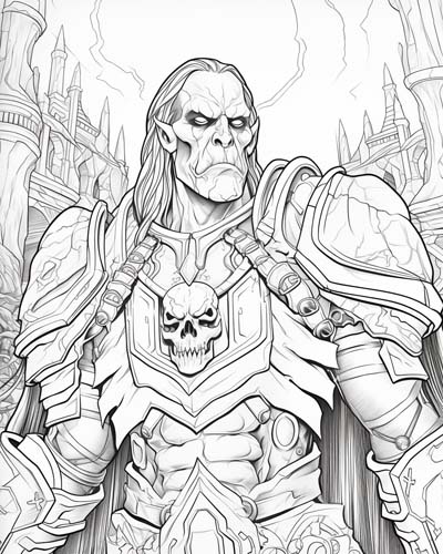 World of Warcraft undead coloring page