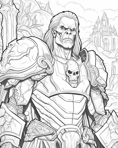 World of Warcraft undead coloring page