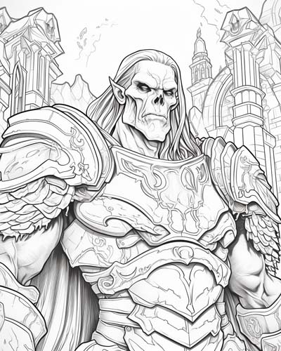World of Warcraft undead coloring page