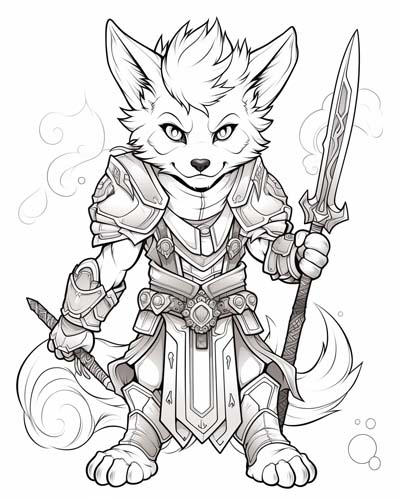 World of Warcraft vulpera coloring page
