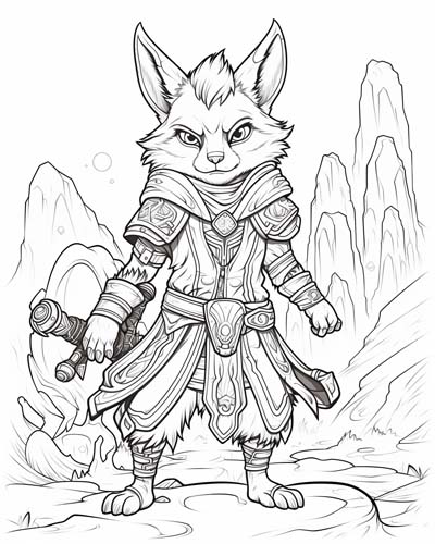 World of Warcraft vulpera coloring page