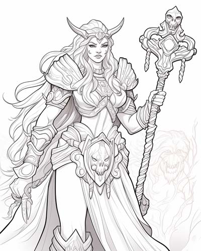 World of Warcraft warlock coloring page