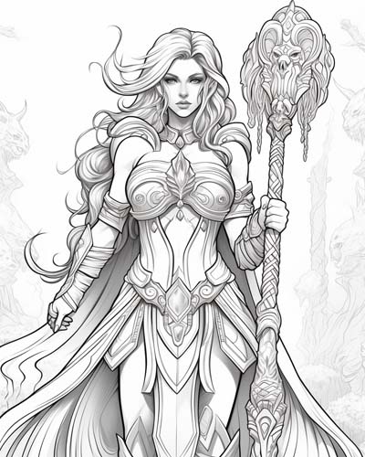 World of Warcraft warlock coloring page