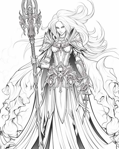World of Warcraft warlock coloring page