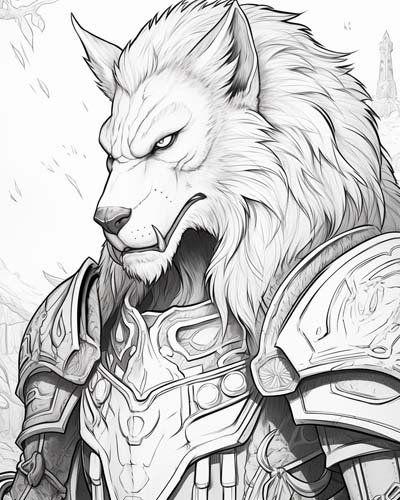 World of Warcraft worgen coloring page