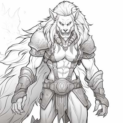 World of Warcraft worgen coloring page