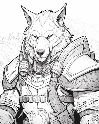World of Warcraft worgen coloring page