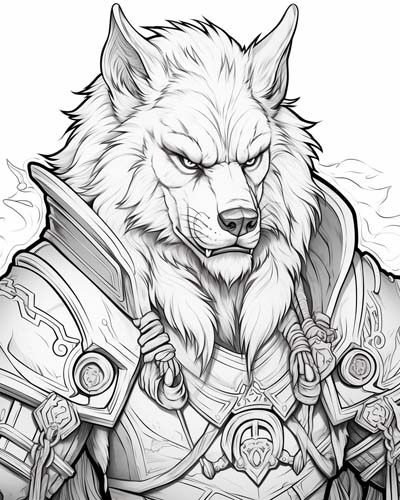 World of Warcraft worgen coloring page