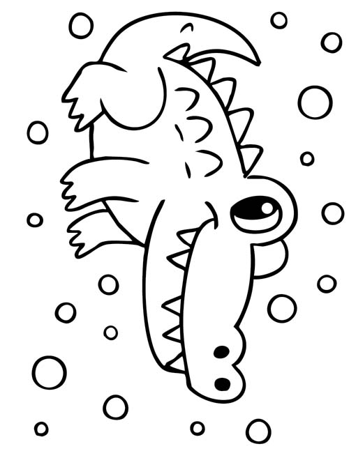 preschool coloring page of an alligator