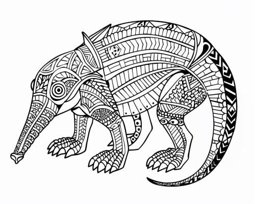 anteater zentangle coloring page