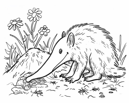 happy anteater coloring page