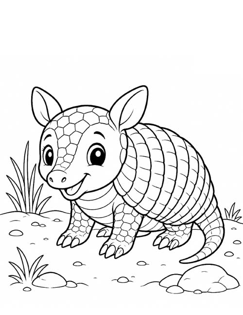 baby armadillo coloring page