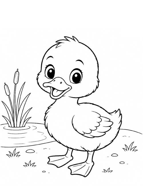 baby duckling coloring page
