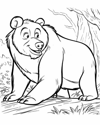Brother bear from Native American legend coloring page