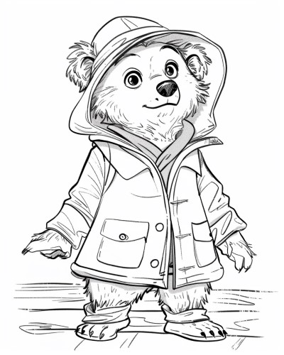 Paddington bear coloring page