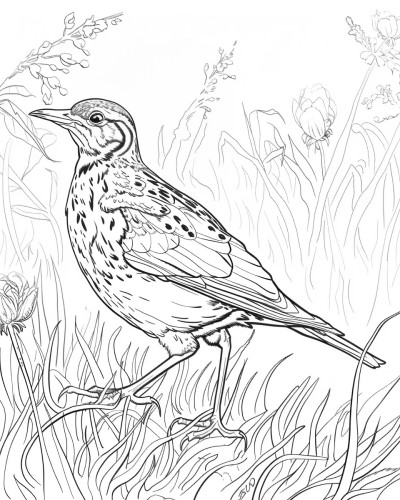 Meadowlark coloring page
