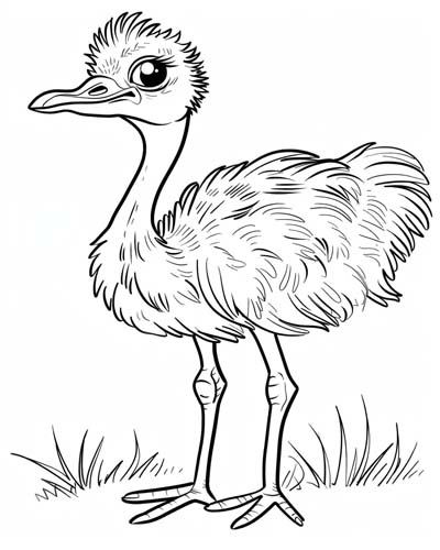ostrich coloring page