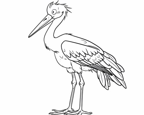 cute stork coloring page