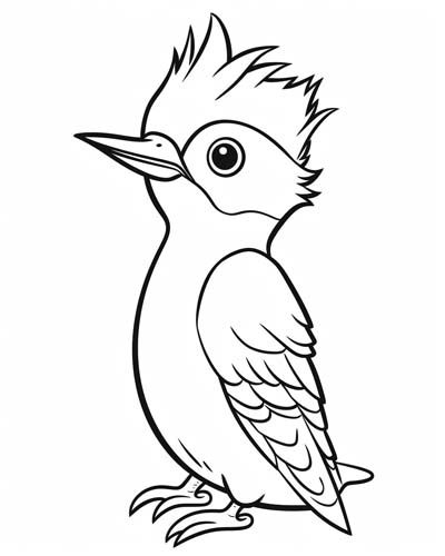 woodpecker coloring page