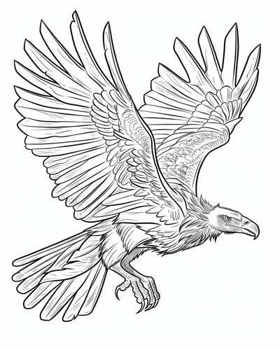 vulture flying coloring page